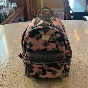 MCM pink camo backpack